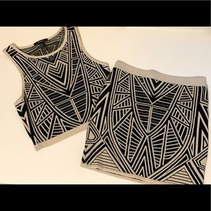 Forever 21 Crop Top with Matching Skirt Set